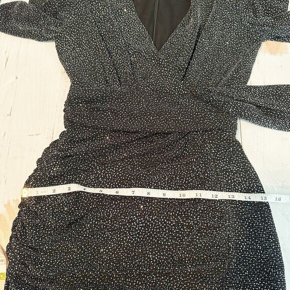 AQUA Drapey Mini Cocktail Holiday Night Out Metallic Party Dress Size 4 - Picture 12 of 15